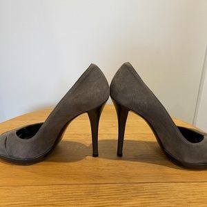 Stuart Weitzman Peep Toe Suede Pump